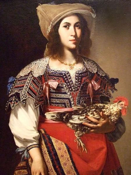 Woman in Neapolitan Costume by Massimo Stanzione 1635 Italian oil